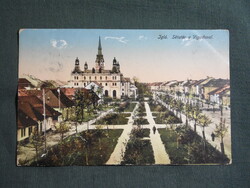 Képeslap,Szlovákia,Igló,Spišská Nová Ves,Sétatér a vigadoval,Karinger,Stein Henrik kiadás, 1914-