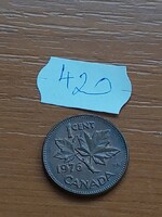KANADA 1 CENT 1976  II. Erzsébet királynő,  Bronz  420.