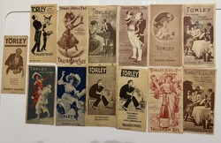 13 db Ritka Törley Pezsgő Számolócédula + 1941-es 20 Pengős – Art Deco grafika