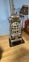 American Heating No.16 antik, nikkelezett öntöttvas szalonkályha
