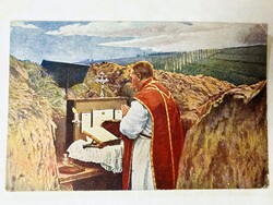 Mise a lövészárokban - I világháborús képeslap, tábori posta bélyegzővel, 1917