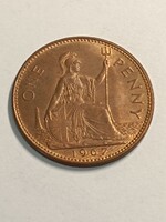 Anglia 1 penny 1967 nagyon szép, aUNC