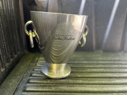 CHAMPAGNE CLUB - Nicolas Feuillatte serleg formájú, ón pezsgőhűtő – francia vintage ritkaság