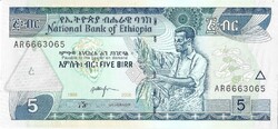 5 birr 2006 Etiópia UNC
