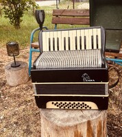Régi Ligna harmonika eredeti kofferral – működő vintage darab