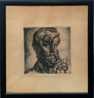 Aba-Novák Vilmos (1894-1941) : Önarckép pipával 1927