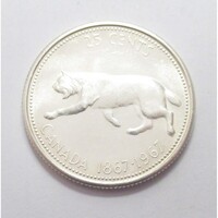 Kanada,25 cents 1967 - Kanada 100 éves fennálására aUNC+ ezüst 5.83g800