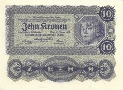 10 kronen korona 1922 Ausztria Magyarország 4.