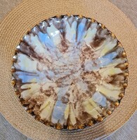 Vintage Studio Ceramic Plate with Iridescent Glaze