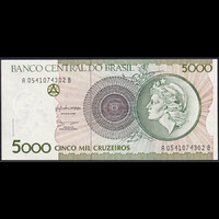 Brazília 5000 Cruzeiros 1990 P-227 UNC