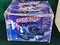 Retro PS1 Per4mer Racing Wheel kormány és pedál gyűjtőknek (1990-00')