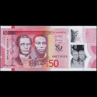 Jamaica 50 Dollars 2022 P-W96 Polymer emlékbankjegy UNC