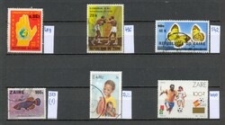 Zaire (Kongó) alkalmi és tematikus bélyeg tétel (6 db) – Boksz, Foci VB, Fauna