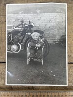 -AX469- Régi Motoros Fotó Kisfiú Monet Goyon Lapostankos Veterán Motor Kerékpár Fénykép Horthy 1920