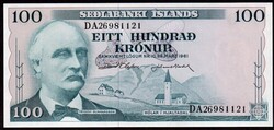 Izland 100 korona UNC 1961