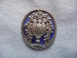 Art deco zománcos ezüst medál Richard Adolf Zutt ? 1910 es évek iparművész bross v díszdoboz része