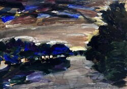 Baranyó Sándor (1920-2001) Táj a naplementében, 1973 /számlát adunk hozzá/