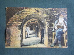 Postcard, Romania, Ada Kaleh, island, tomb hall catacomb view, detail, M. G. Orsova edition, 1910-