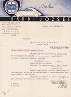 Art Deco Bárdi József 1937 számla