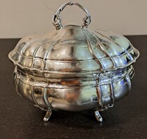 Exkluzív német ezüst cukordoboz – Wilhelm Binder (WTB) – Aranyozott belsővel – 546g