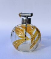 Ritka Art Deco parfümös üveg atomizer cseh művész üveg Karl Palda geometrikus minta