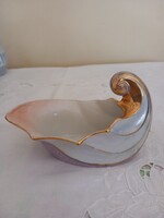 Ujj Zsuzsa festett, aranyozott porcelán tálka