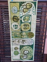 Retró zöld famintás faliszőnyeg, falvédő