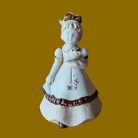 Vintage porcelán harang figura – koszorúslány / flower girl porcelán dísz