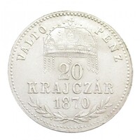 Magyarország,20 krajcár 1870 GYF EF+ ezüst 2.66g500