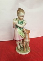 HERENDI LITTLE GIRL VIZSLA WITH DOG
