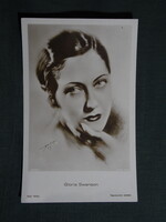 Képeslap,film,mozi,művészet,Gloria Swanson színésznő,1920-