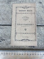 -AX485- Régi könyv cipész iparos füzet Üzlettervezet Jászberény 1930 ipartörténet papír régiség