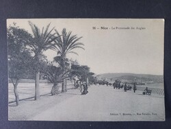 Régi képeslap Nizza – Séta az Angolok sétányán, Francia Riviéra