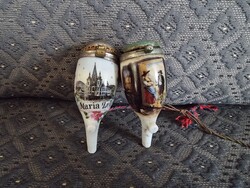 2 db porcelán pipafej, régiség