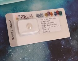Természetes Gyémánt 1.66 Karát – Ritka G szín, Briliáns csiszolás (GWLAB certifikáttal, lezárt blisz