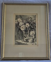 Biai-Föglein István - Virág - rézkarc