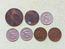 Olaszország 7 db Különböző Érme 5 10 20 Centesimi 1861-1921