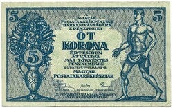 5 korona 1919 Más rörvényes... Egy hajtás középen 1.