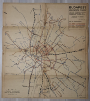 Vintage Budapest Közlekedési Térképe 1957