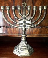 Judaika. Hanuka gyertyatartó - Izrael. / réz.