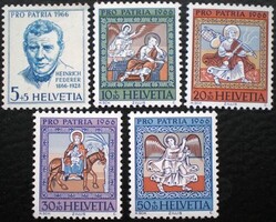 Sv836-40 / Svájc 1966 Pro Patria bélyegsor postatiszta