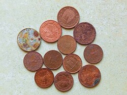 12 db Vegyes Euro Cent Ausztria Olaszország Franciaország Németország Spanyolország