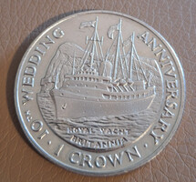 Gibraltár 1 crown, 1991 - Károly herceg és Lady Diana esküvője - Emlékérme