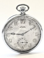 Art Deco Style Doxa Pocket Watch All Hinges Functional, Diameter 49.23 mm Marked Everywhere