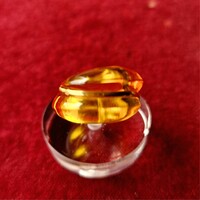 1980s French Baccarat Coquillage series 18k golden yellow crystal ring