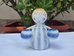 Aquincum Budapest porcelán_Ősz Szabó Antónia aquazúr gyertyatartó angyalka
