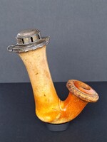 Ezüst szerelékes patinás antik tajtékpipa 1860 – 1880