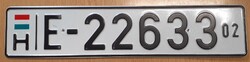 Magyar rendszám rendszámtábla E-22633 1.