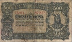 500 korona 1923 Nyomdahely nélkül 1.