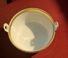 Aranyszegélyes barokk stílusú porcelán dézsa